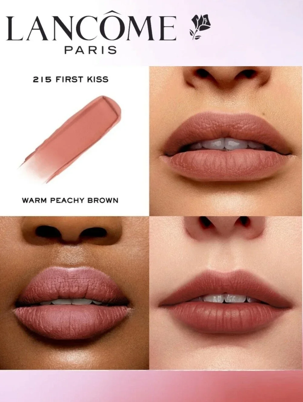 Lancome Soft Matte Lipstick First Kiss- Warm Peachy Brown